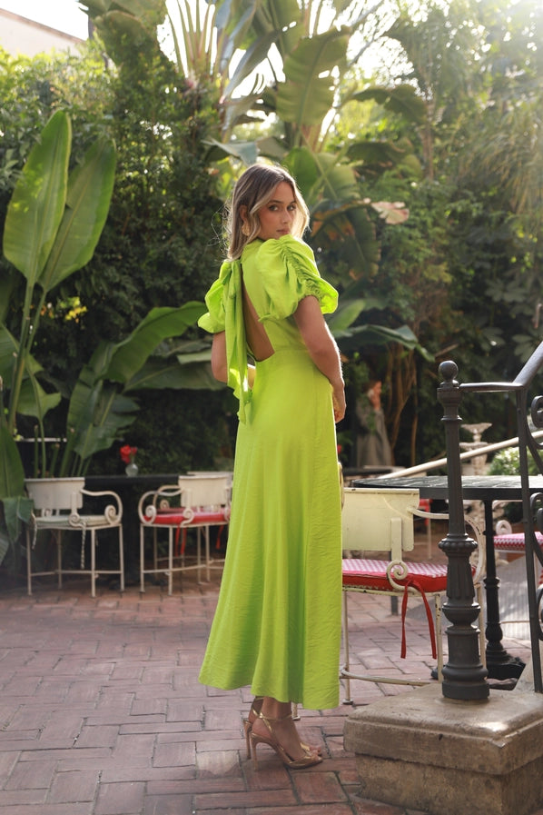 Lime Green Midi Dress Blanc Closet Lime Green Midi Dress Blanc Closet